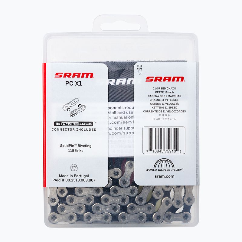 Верига за велосипед SRAM CN PCX1 118LI W/ PWR.LCK 11S 1 silver 00.2518.008.007 2