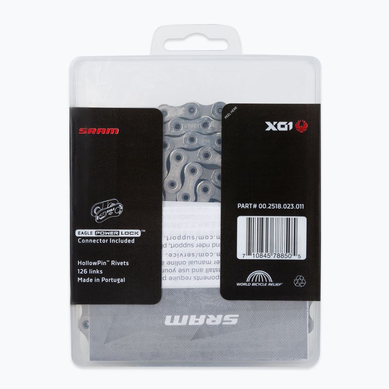Верига за велосипед SRAM CN PCX01 EAGLE 126LI W/ PWR.LC silver 00.2518.023.011 2