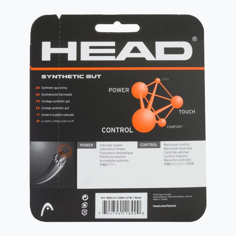 Тенис струна HEAD Synthetic Gut 12 м черна 281111 2