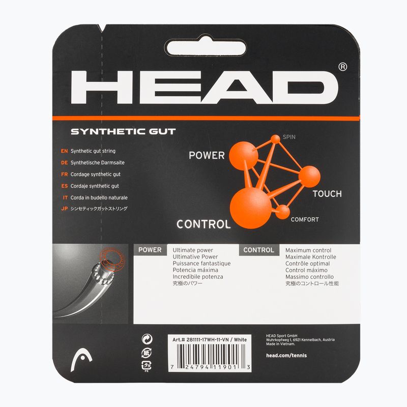 Кордаж за тенис HEAD Synthetic Gut 12 m white 2