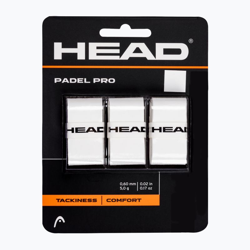 Обвивки за ракети HEAD Padel Pro 3 бр. бели.