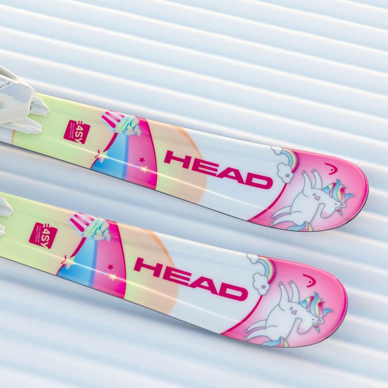 Детски пистови ски HEAD Unicorn Easy JRS + автомати Jrs 4.5 GW CA white/pink 12
