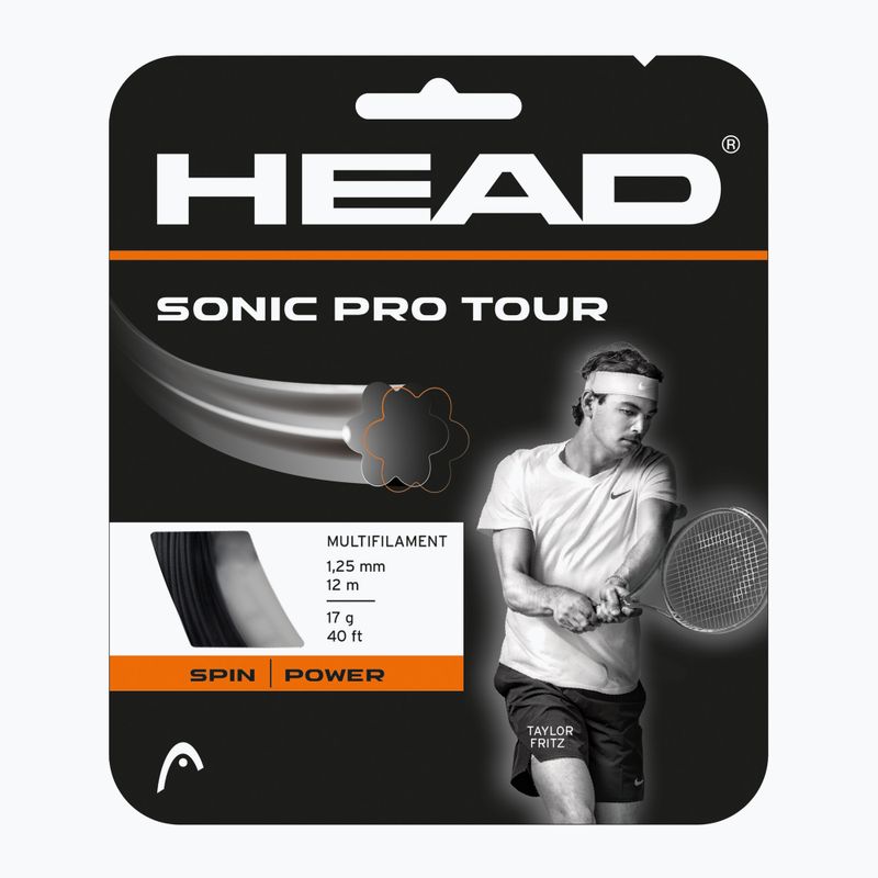 HEAD Sonic Pro Tour 12 м тенис кордаж черен 281082