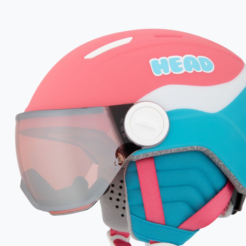 Детска ски каска HEAD Maja Visor pink/blue/silver red 7