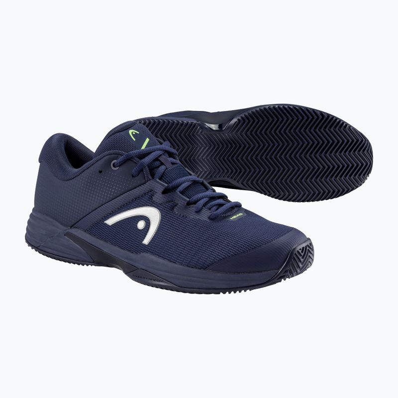 Мъжки обувки за тенис HEAD Revolt Evo 2.0 Clay navy/ lime 5