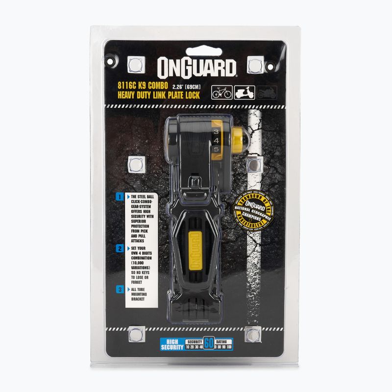 ONGUARD Ключалка за връзка K9 COMBO FOLDING 8116C COPY LOCK черна ONG-8116C