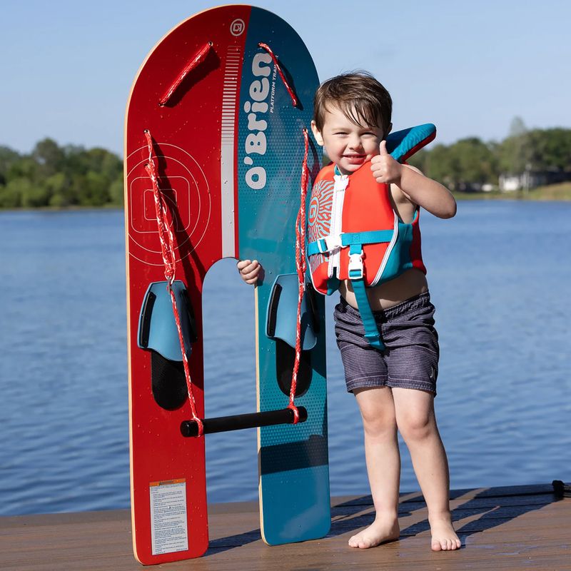Комплект водни ски за деца O'Brien Platform Trainer Waterski red/blue 2