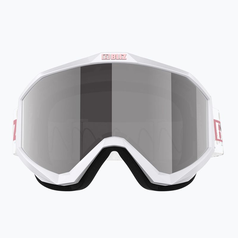 Детски скиорски очила Bliz Liner Jr white pink logo/pink&silver mirror 2