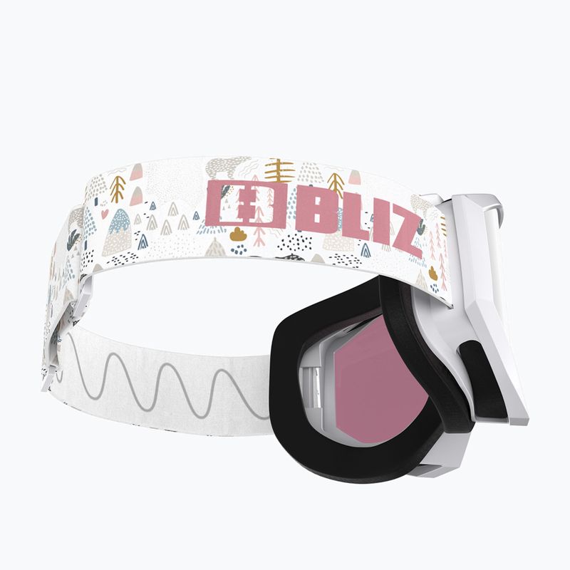 Детски скиорски очила Bliz Liner Jr white pink logo/pink&silver mirror 5