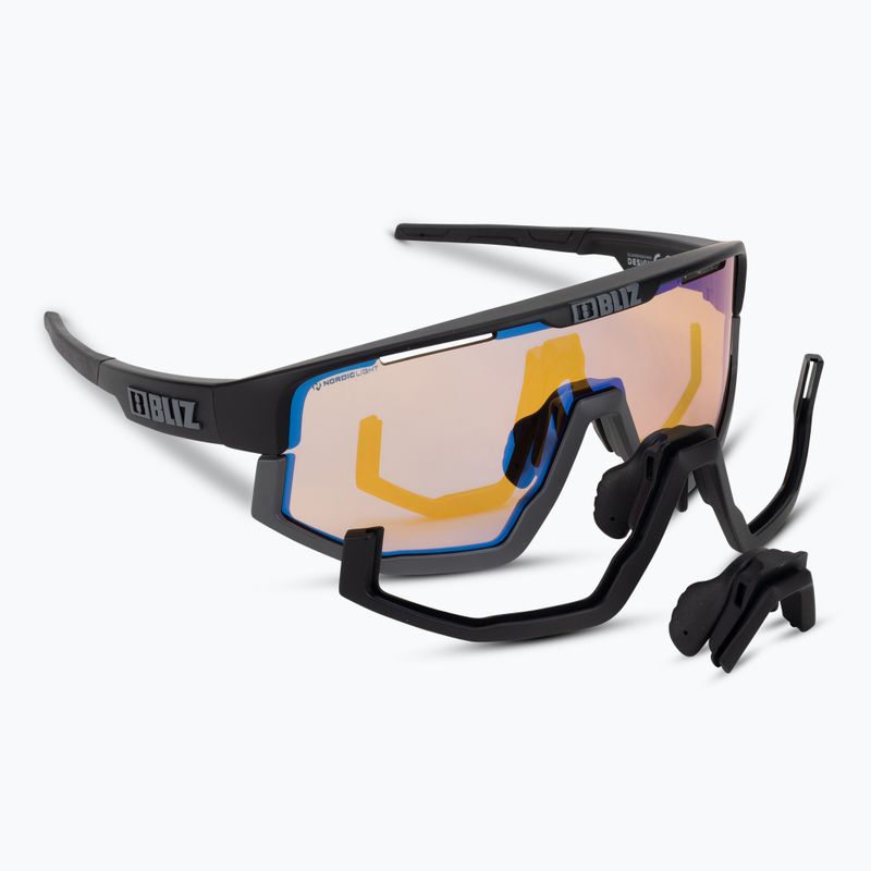 Bliz Vision Nano Optics Nordic Light S2 матово черно/светло коралово/оранжево синьо мулти очила за велосипед