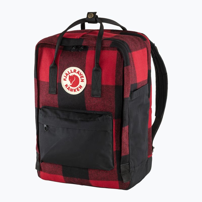Fjällräven Kanken Re-Wool Раница за лаптоп 15" червено/черно 3