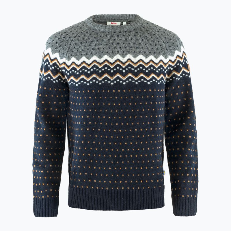 Мъжки плетен пуловер Fjällräven Övik Knit Sweater dark navy 8