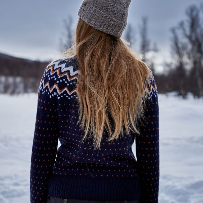 Дамски пуловер Fjällräven Övik Knit Cardigan dark navy 11