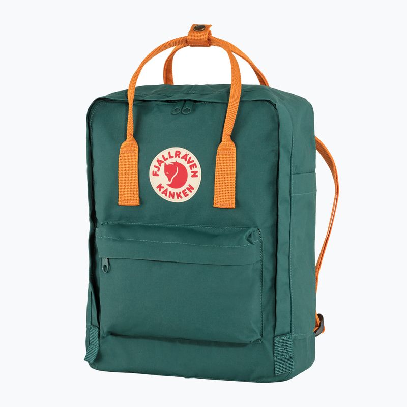 Fjällräven Kanken 16 l туристическа раница арктическо зелено/пикантно оранжево 2