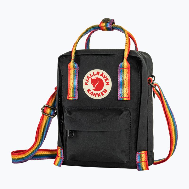 Fjällräven Kanken Rainbow Sling 2,5 л черно/дъга 2