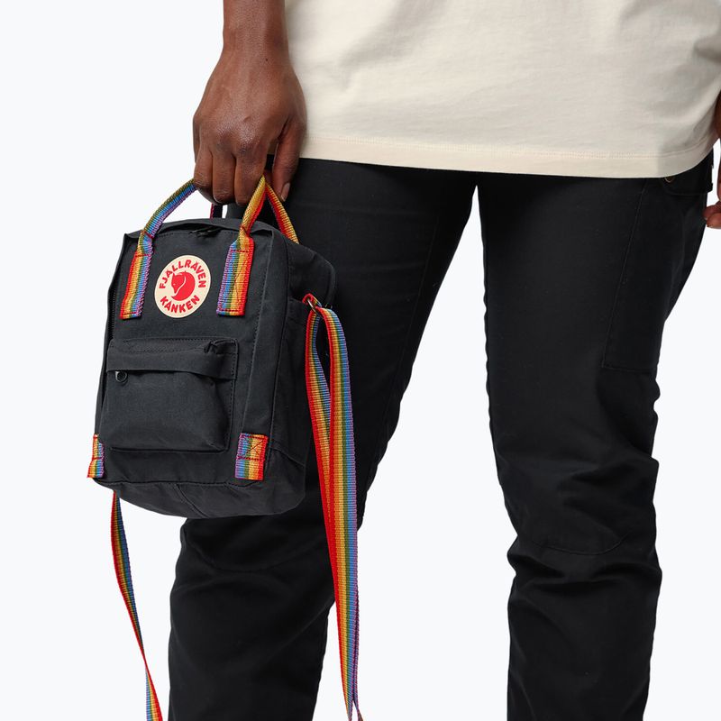 Fjällräven Kanken Rainbow Sling 2,5 л черно/дъга 7