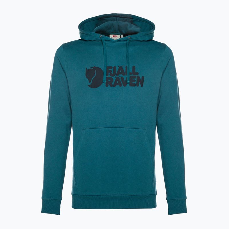 Мъжки суитшърт за трекинг Fjällräven Logo Hoodie deep sea