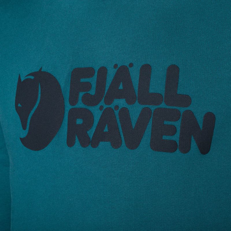Мъжки суитшърт за трекинг Fjällräven Logo Hoodie deep sea 3