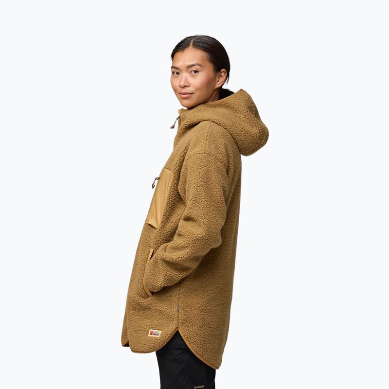 Дамски суитшърт Fjällräven Vardag Pile Fleece Long buckwheat brown 5