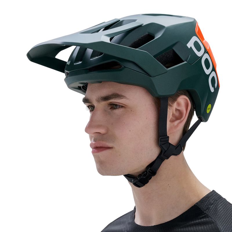 Велосипедна каска POC Kortal Race Mips pargasite green matt/fluorescent orange matt 2