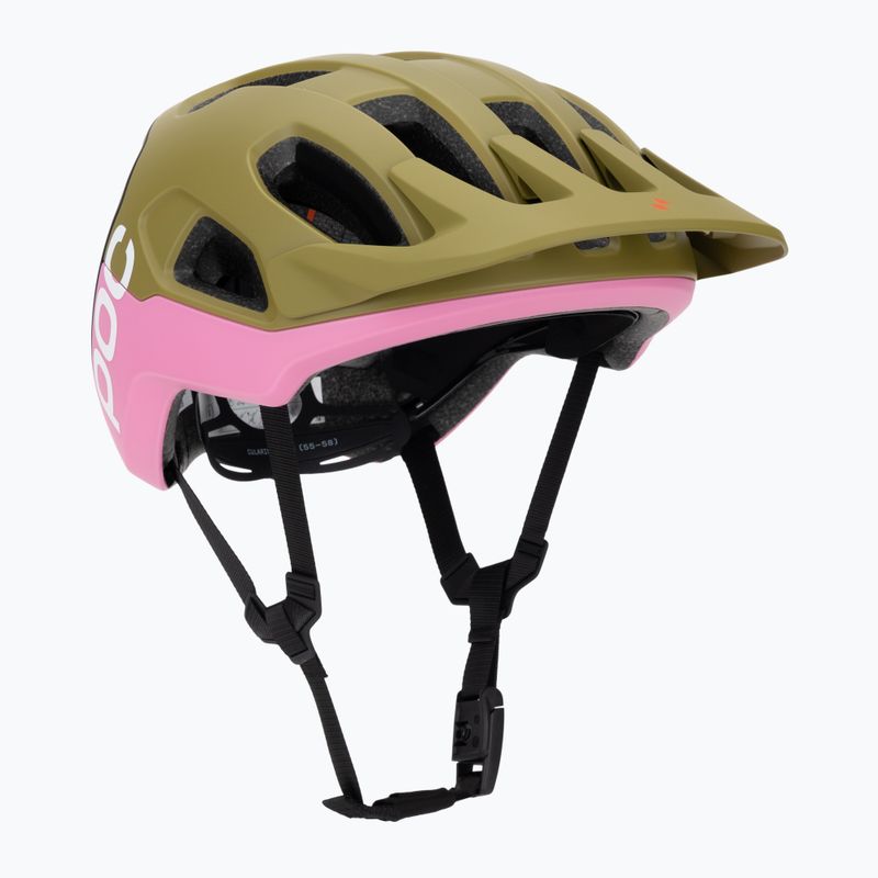 Велосипедна каска POC Cularis olivine green matt/thulite pink matt