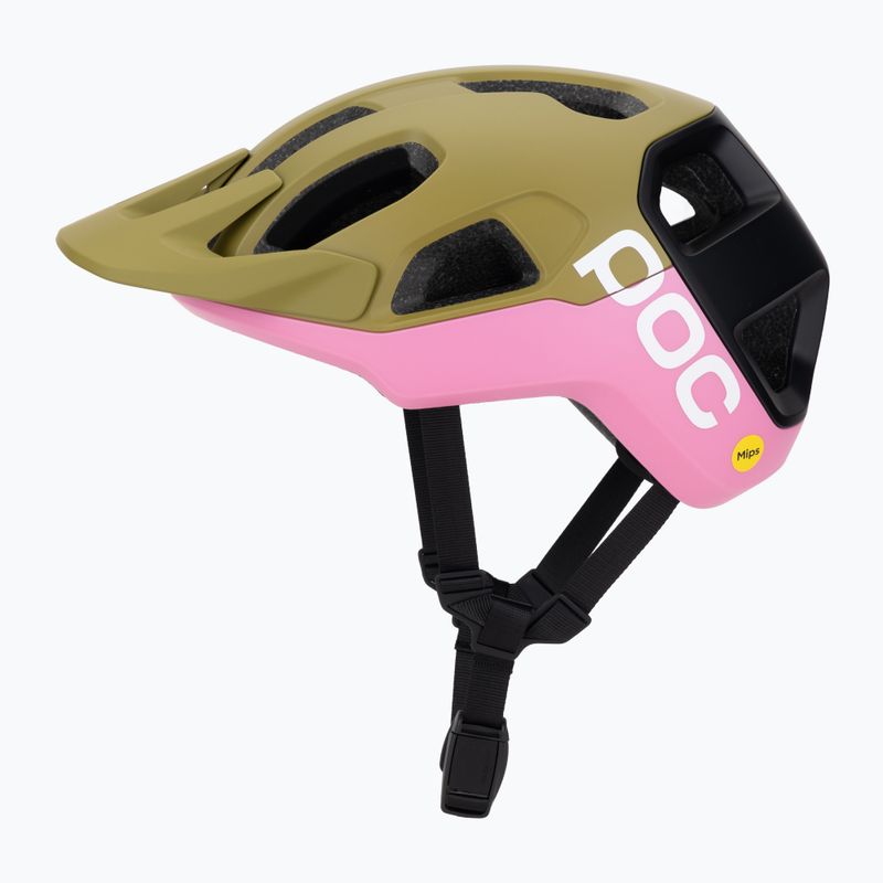 Велосипедна каска POC Cularis olivine green matt/thulite pink matt 3