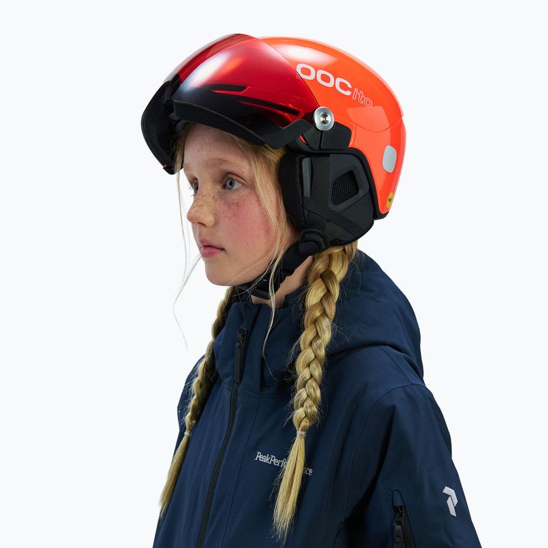Детска скиорска каска POC POCito Obex Visor S2 Jr fluorescent orange 7