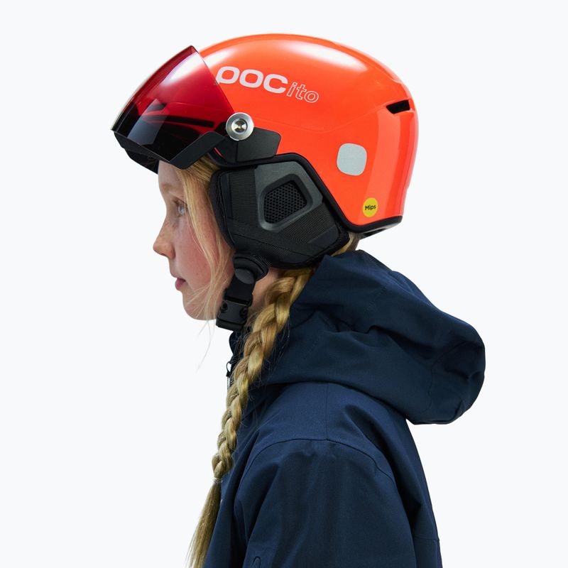 Детска скиорска каска POC POCito Obex Visor S2 Jr fluorescent orange 8
