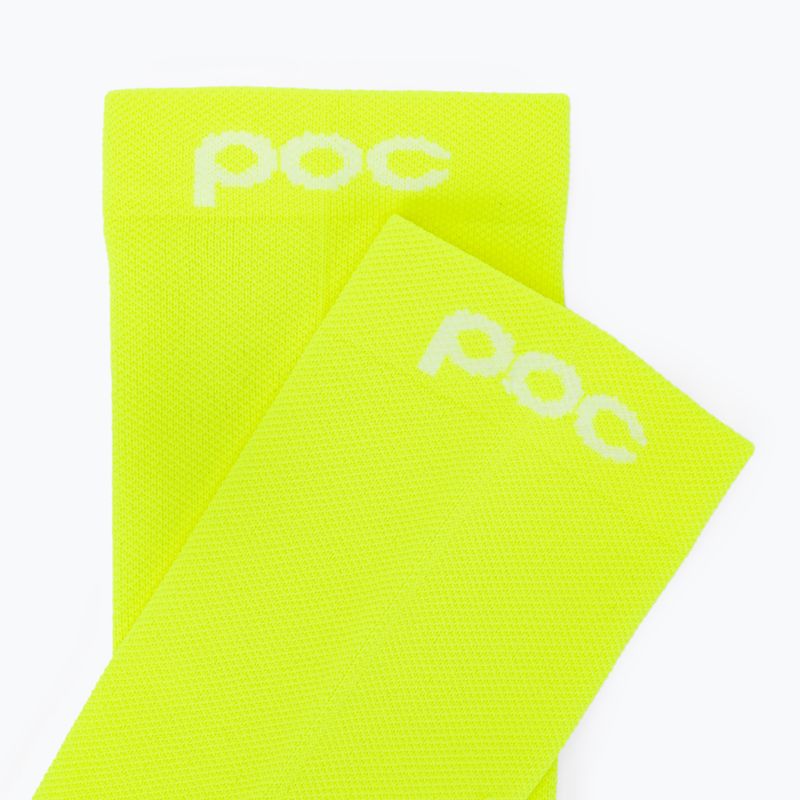 Чорапи за колоездене POC Fluo Sock Mid флуоресцентно жълто/зелено 3