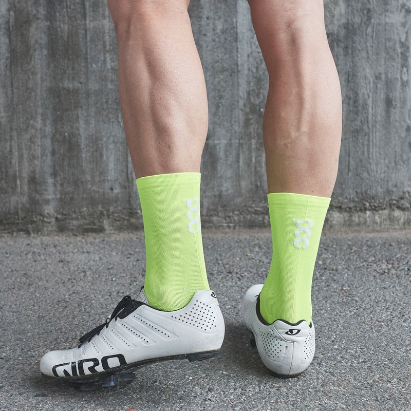 Чорапи за колоездене POC Fluo Sock Mid флуоресцентно жълто/зелено 8