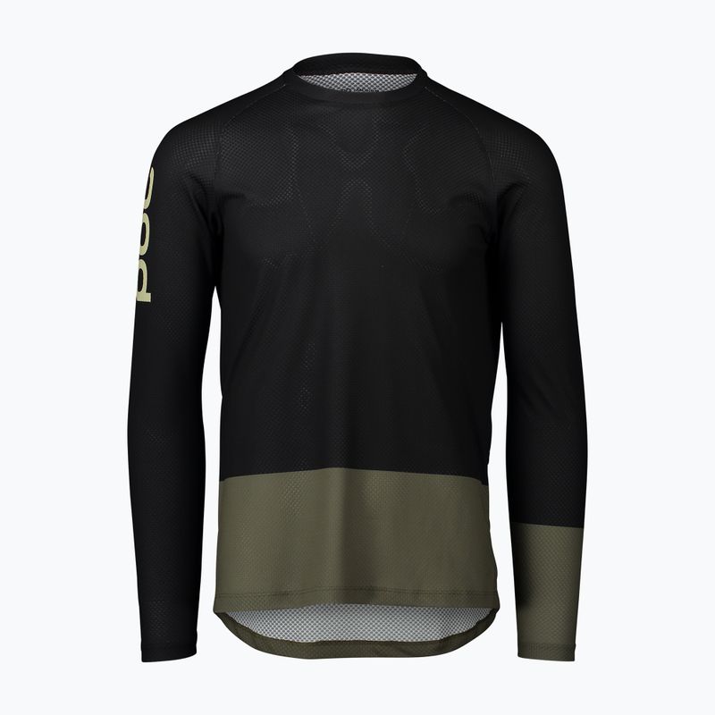 Мъжки колоездачен анцуг с дълъг ръкав POC MTB Pure uranium black/epidote green