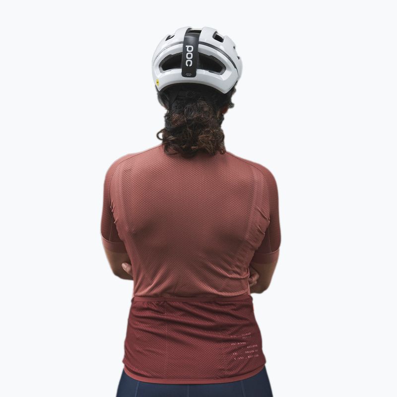 Дамско колоездачно трико POC Essential Road Logo himalayan salt/garnet red 2