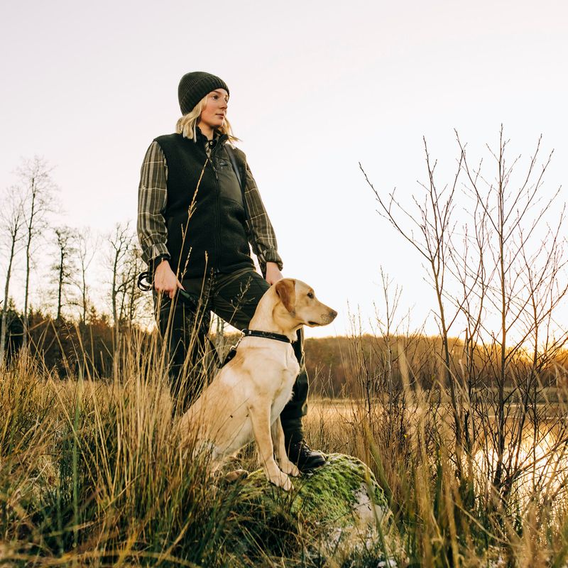 Pinewood Плетена зимна шапка от вълна mossgreen mel 8