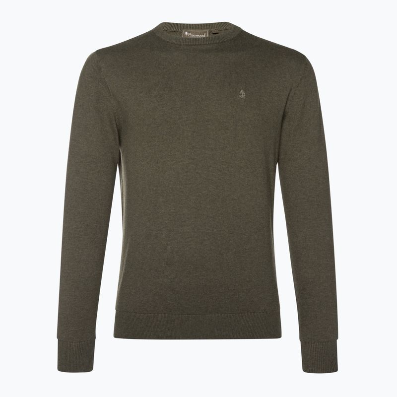 Мъжки суитшърт за трекинг Pinewood Varnamo Crewneck Плетено зелено mel