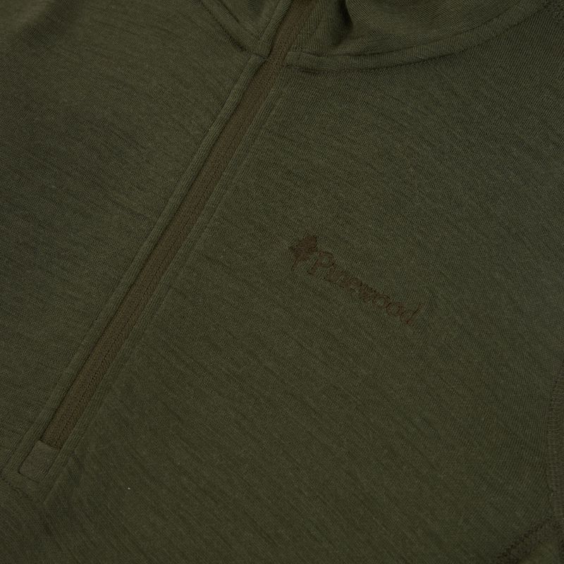 Мъжки термо суитшърт Pinewood Abisko Merino Base Layer Half Zip d.mossgreen 3