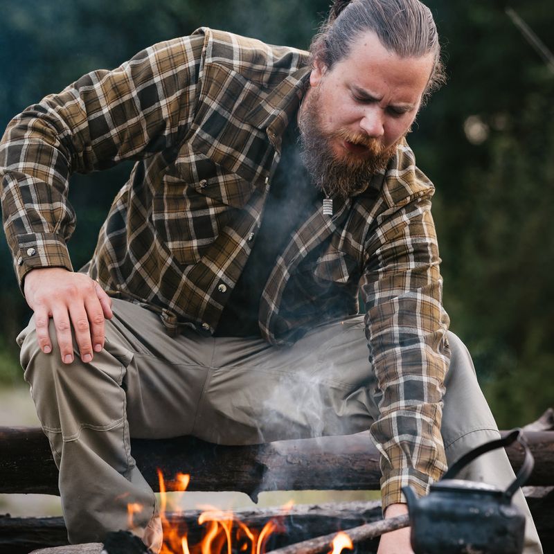 Мъжка риза Pinewood Härjedalen h.olive/khaki 10