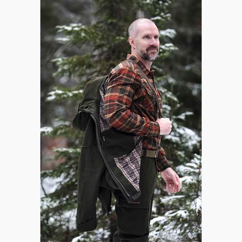 Мъжка риза Pinewood Prestwick Exclusive d.green/terracotta 9