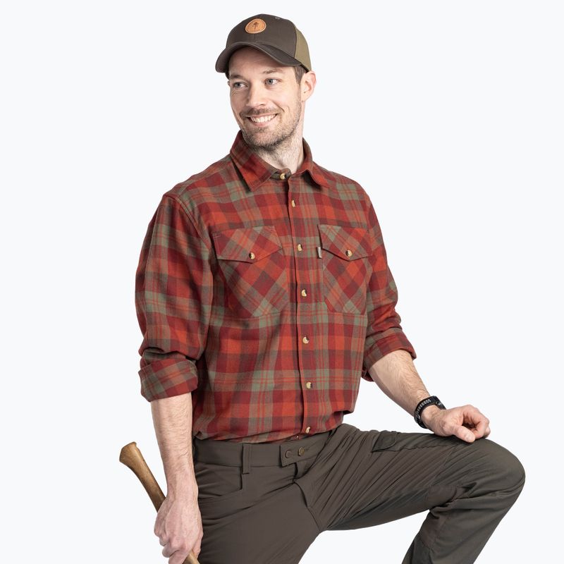 Мъжка риза Pinewood Härjedalen terracotta/green