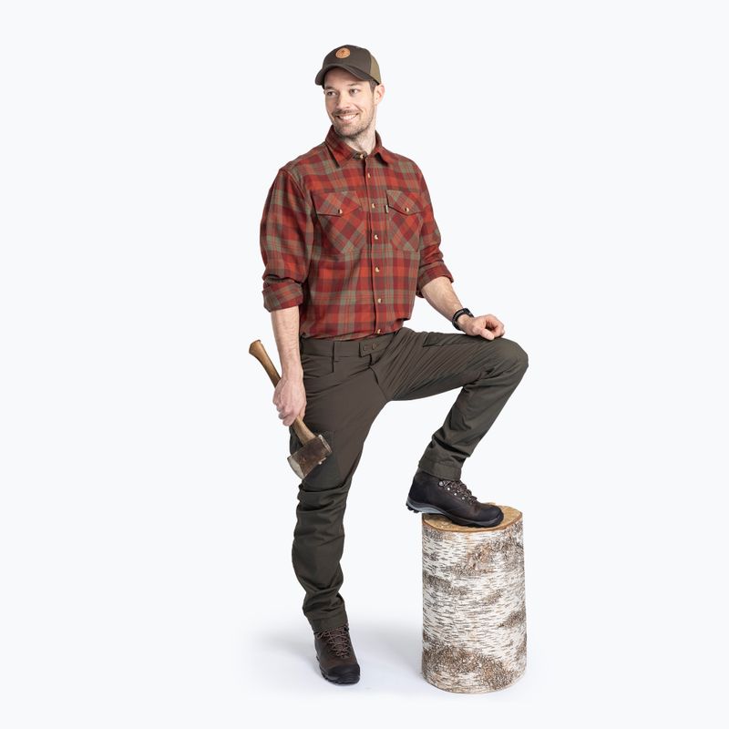 Мъжка риза Pinewood Härjedalen terracotta/green 2