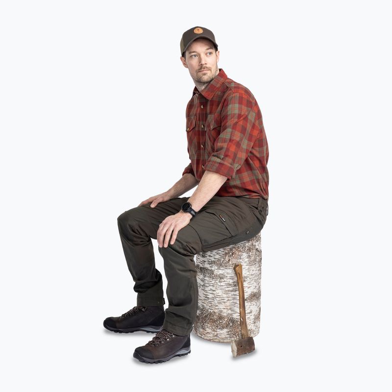 Мъжка риза Pinewood Härjedalen terracotta/green 3