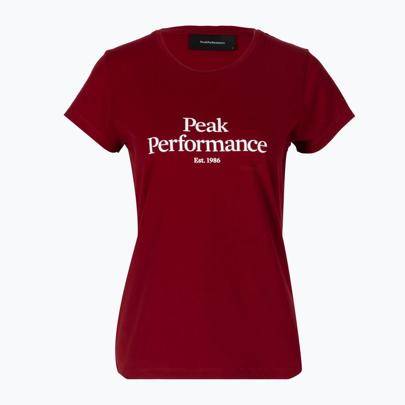 Дамска тениска за трекинг Peak Performance Original Tee red G77700310