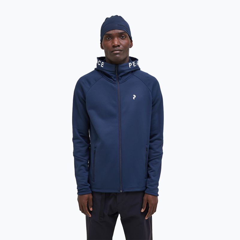 Мъжка блуза за преходи Peak Performance Rider Zip Hood тъмносиньо G78833030