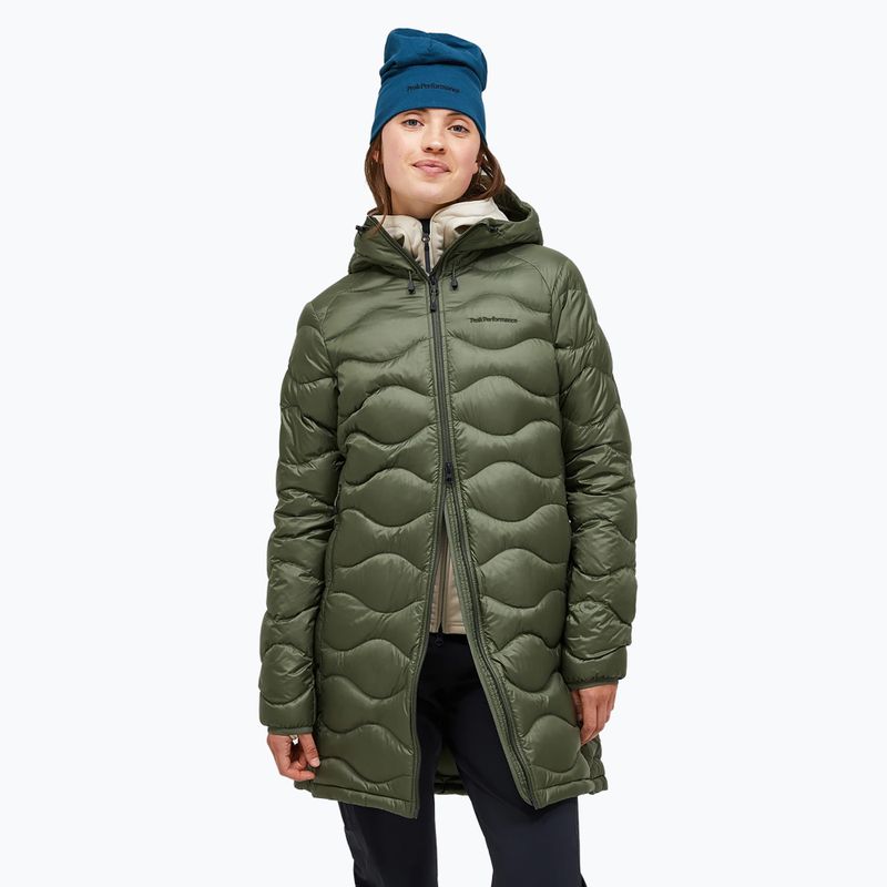 Дамско пухено дълго яке Peak Performance Helium Down pine needle