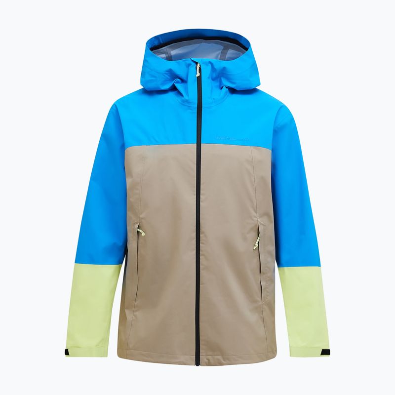 Мъжко яке Peak Performance Trail Hipe Shell брилянтно синьо/бежово/ слънчево 5