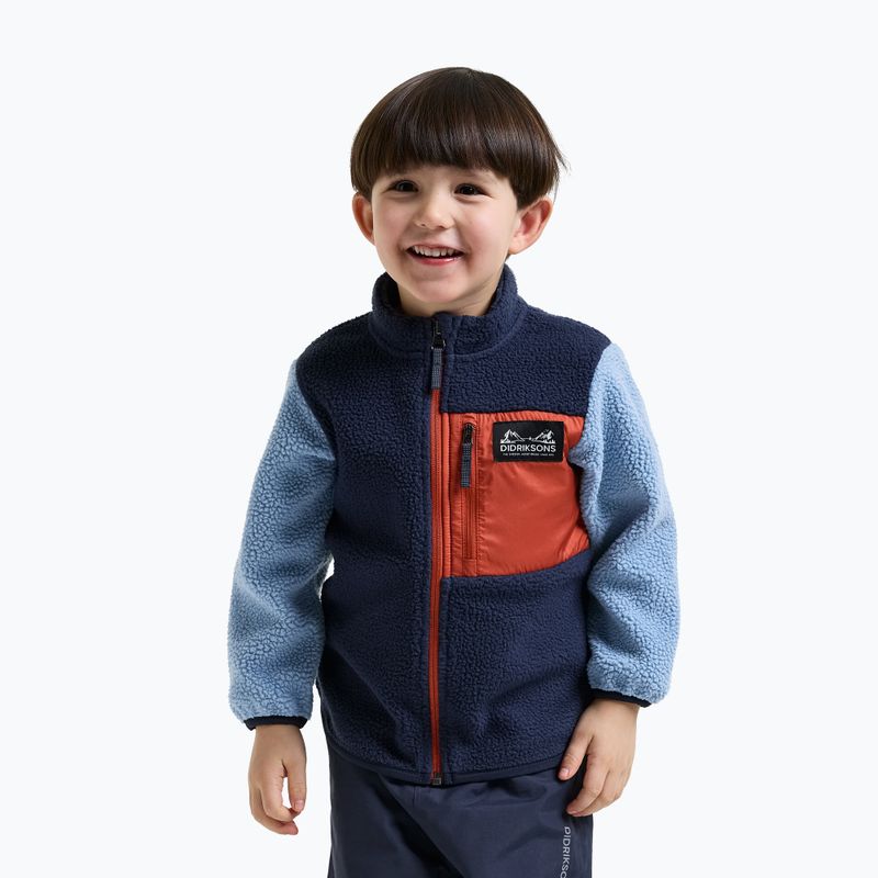 Детски поларен суитшърт Didriksons Anten 2 Fz winter blue 3