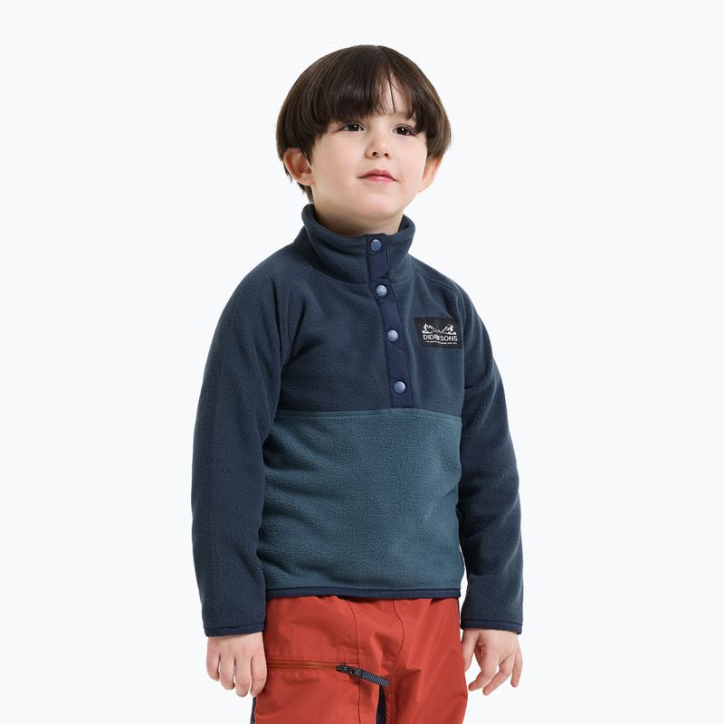 Детски поларен суитшърт Didriksons Monte 6 Half Button mountain blue 3