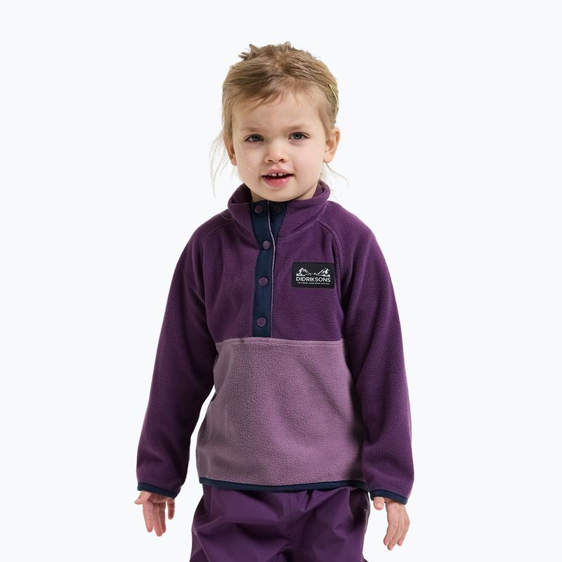 Детски поларен суитшърт Didriksons Monte 6 Half Button northern purple 3