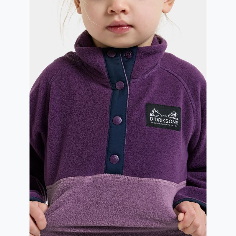 Детски поларен суитшърт Didriksons Monte 6 Half Button northern purple 7