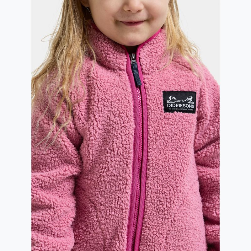 Детски поларен суитшърт Didriksons Gibbsc 2 Fz heather pink/cactus pink 7