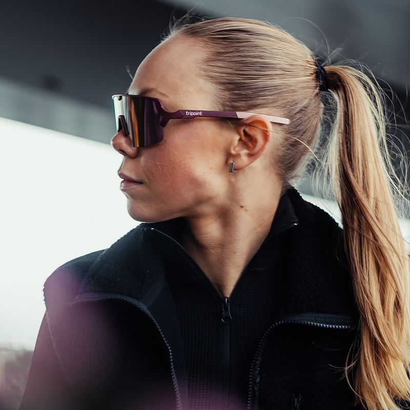 Tripoint 009 Lake Prespa Малки матови слънчеви очила бордо/кафяво/розово 8